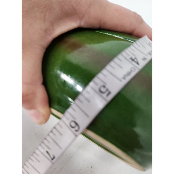 Vintage Mexican Pottery Green Jalapeno Pepper Salsa Dish Ceramic Covered - Picture 11 of 11